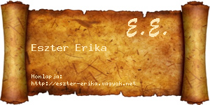 Eszter Erika névjegykártya